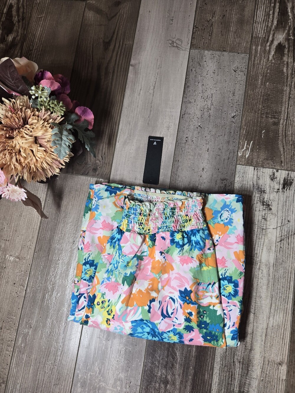 NWT Lulus Blooming Mood Sage Floral Print Smocked Wide Leg Pants Size XS - Picture 13 of 16